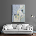 24x36 abstract oil painting on canvas with gray and light yellow 4199150202 image 1
