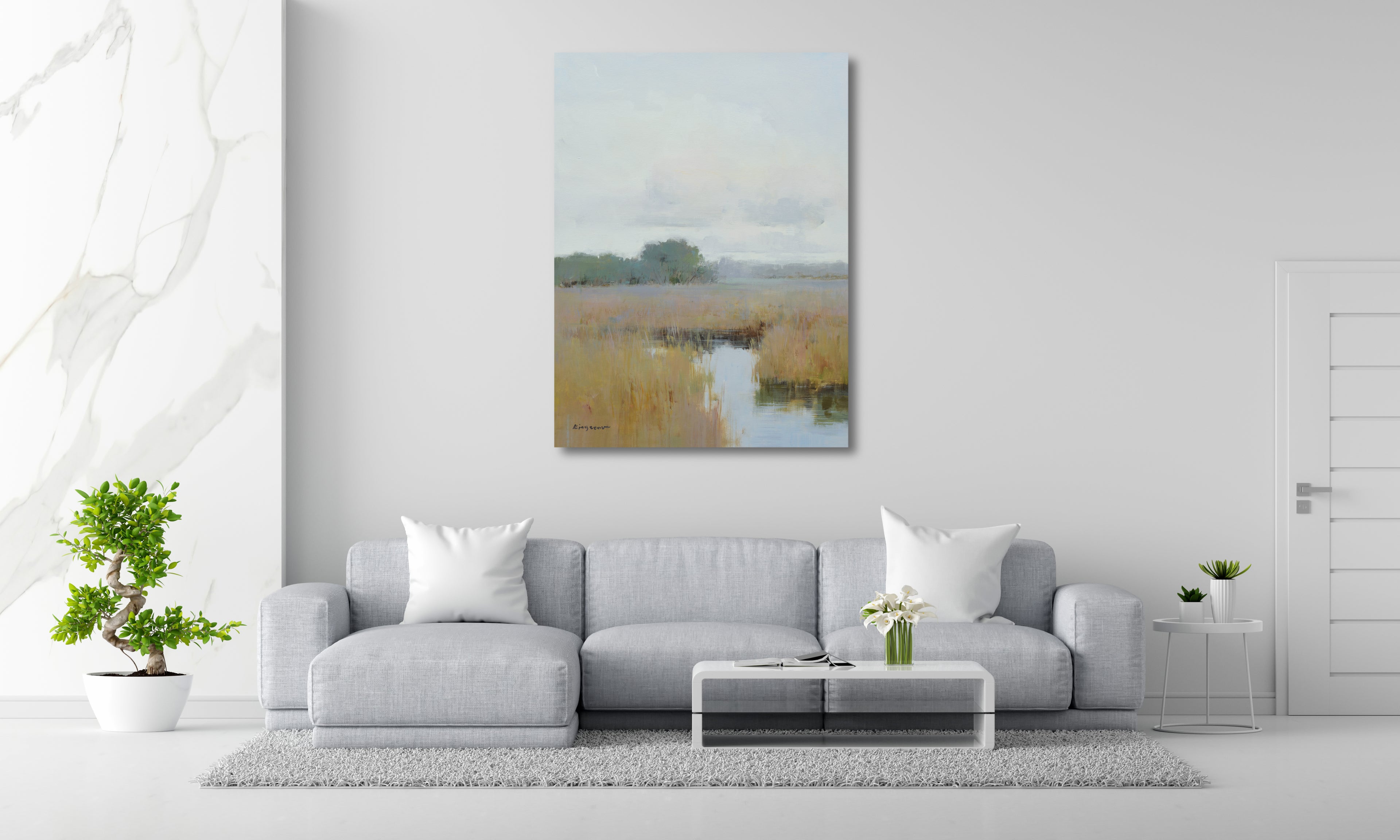 Giclee on Canvas-Modern Autumn Creek Landscape Artwork 423319 image 5
