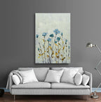 24x36 abstract oil painting on canvas with blue flowers 41981305 image 1