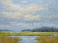 Studio art 36X48 large oil painting of marsh landscape S-81912601 image 0