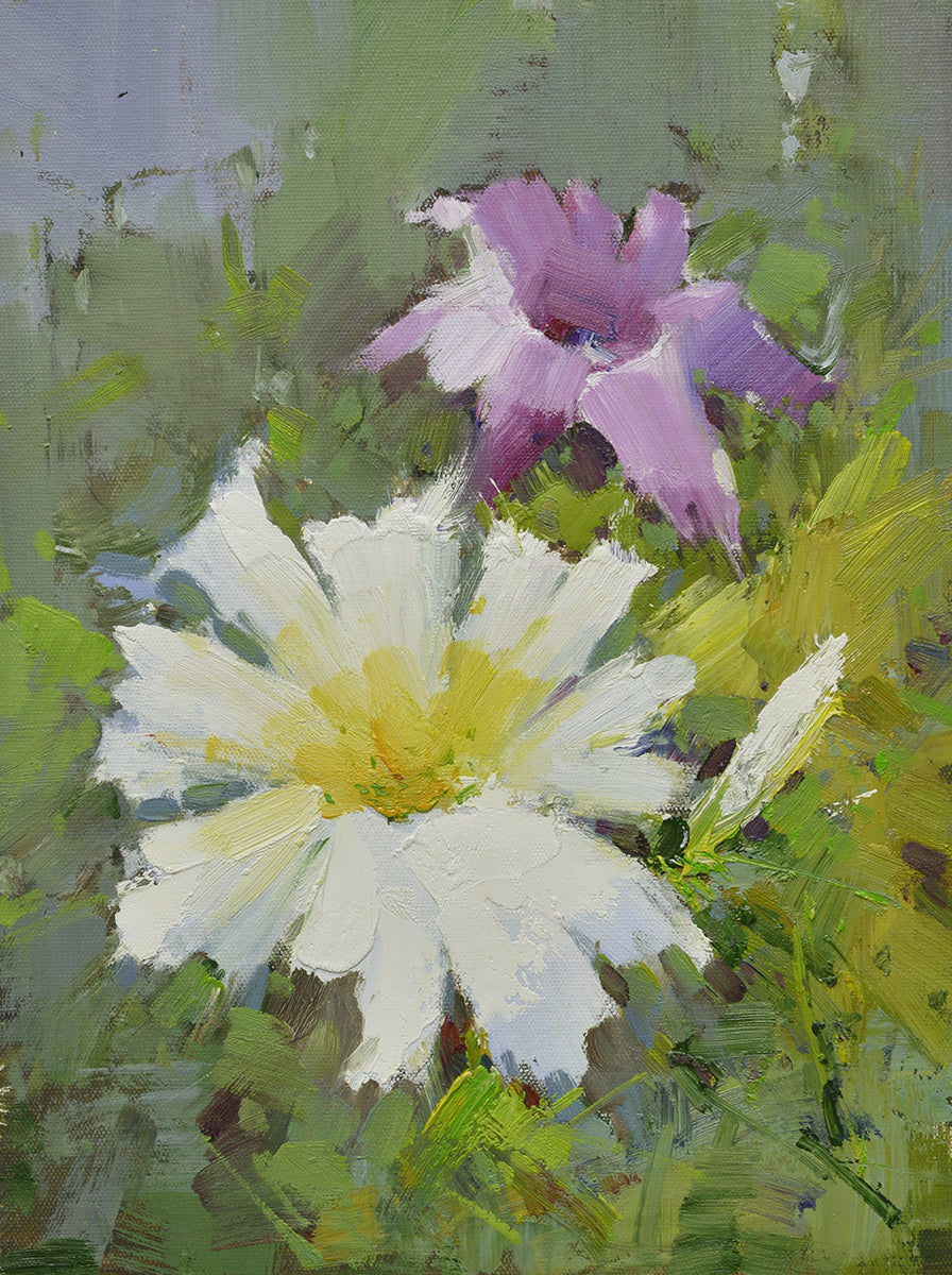12x16 oil painting on canvas of petunia flowers 22010548 image 0