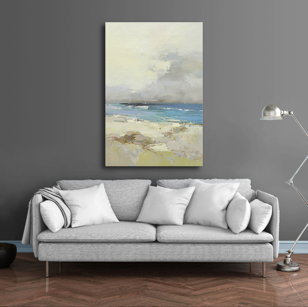 24x36 oil painting of abstract beach on canvas 42071002 image 1