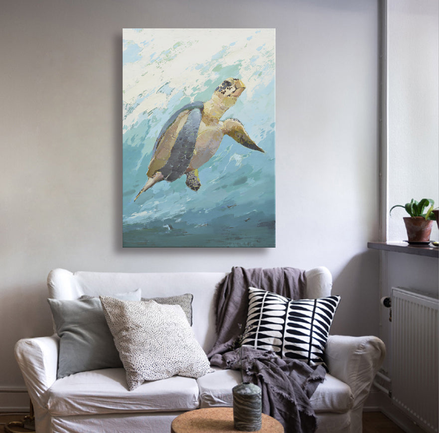 24x36 oil painting of Turtle on canvas 42071004 image 1