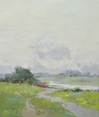 20x24 oil painting of modern abstract field landscape 32071012. image 0