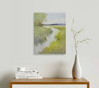 12x16 oil painting on canvas of egrets in marsh landscape 22010532 image 1