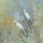 Giclee on Canvas-Transitional Egrets Landscape Artwork 421904 image 1