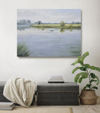 36x48  oil painting of peaceful lake view with ducks 72071033 image 1