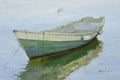 415715 green boat; 24"x36", Giclee on canvas image 0