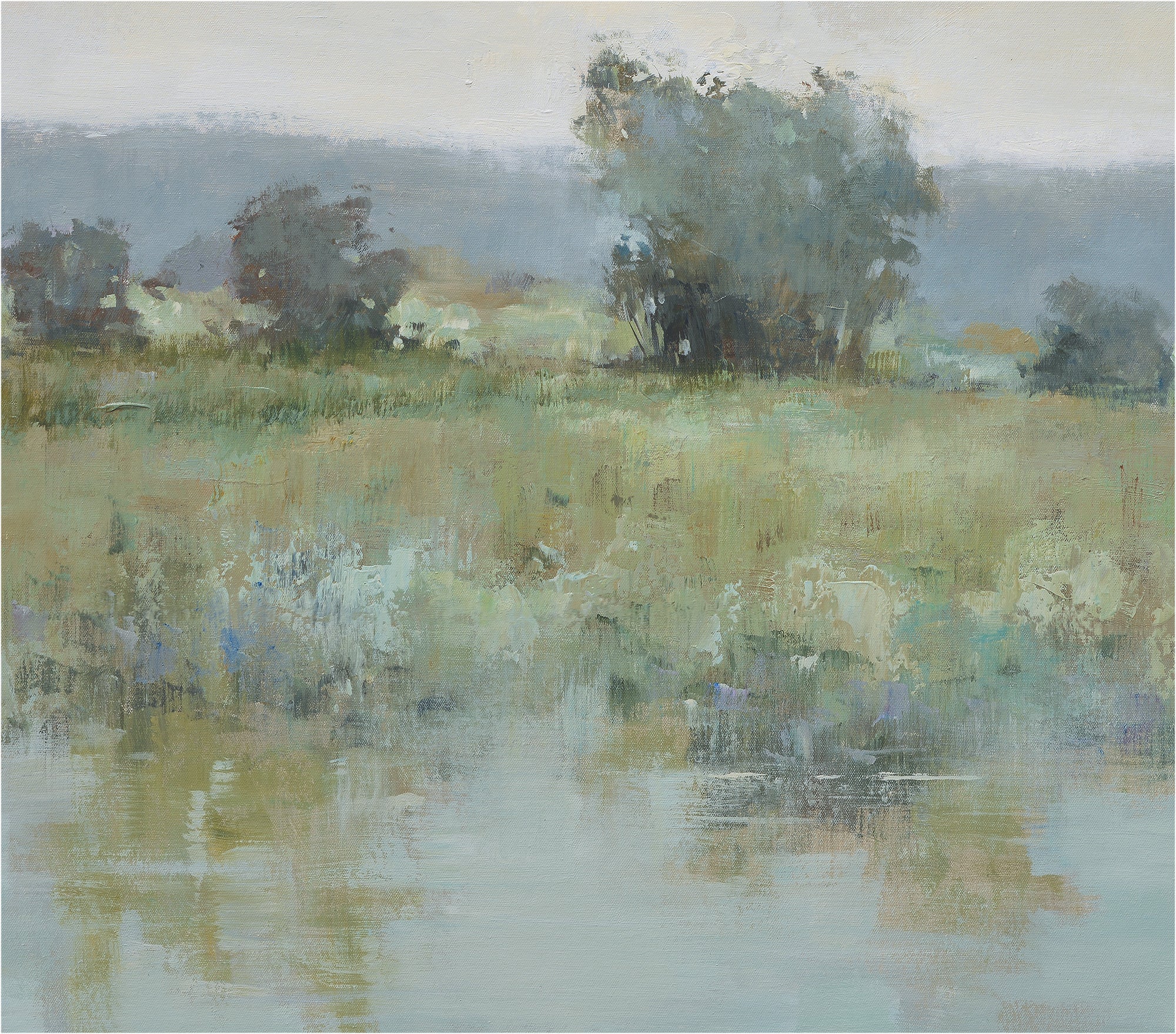 Canvas-Modern Field Marsh Landscape Artwork G2185a image 1