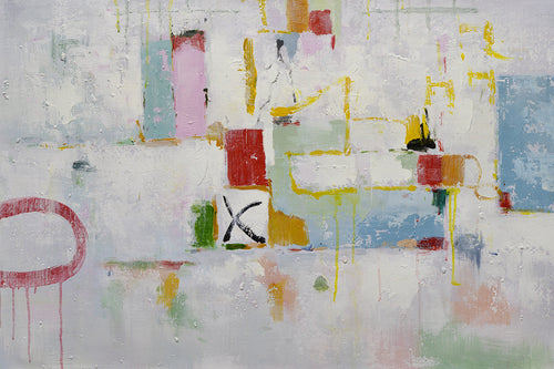 24x36 abstract oil painting on canvas with pinks 419101403 image 0