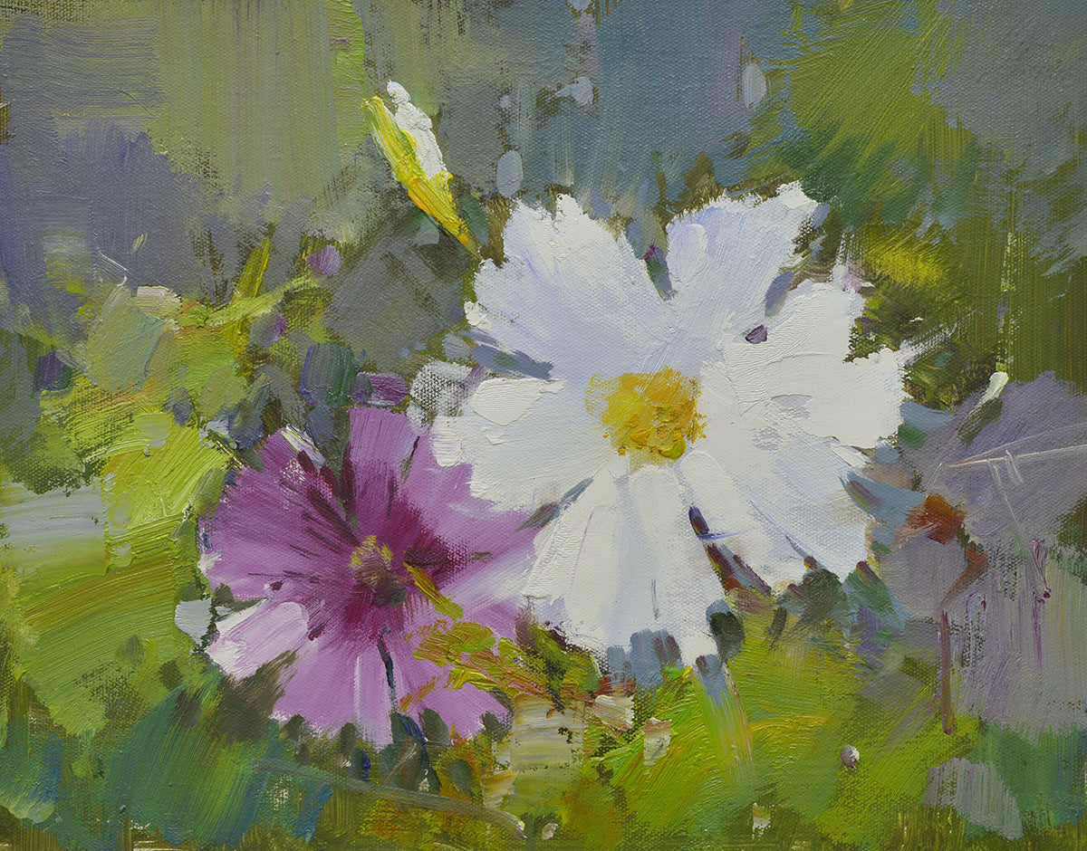 12x16 oil painting on canvas of petunia flowers 22010546 image 0