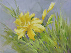 12x16 oil painting on canvas of yellow daylily flowers 22010523 image 0