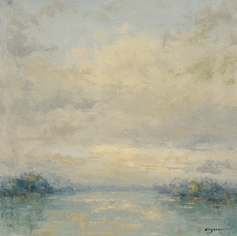 71710003 Contemporary Lake View, 36"x36" and other sizes Giclee on can image 1