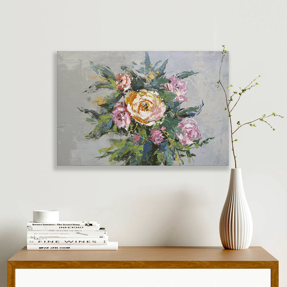 24x36 oil painting on canvas of pink flowers 41980205 image 1