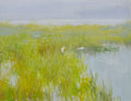 12x16 oil painting on canvas of egrets in marsh landscape 22010530 image 0