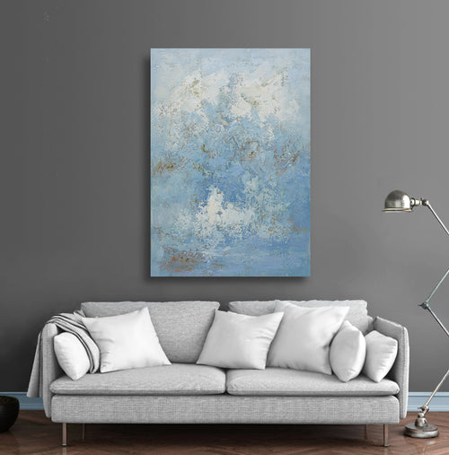 24x36 abstract oil painting on canvas with bluess 41991501 image 1