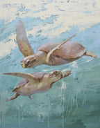 Modern Giclee on canvas of 2 sea turtles  in ocean 72071027G image 0