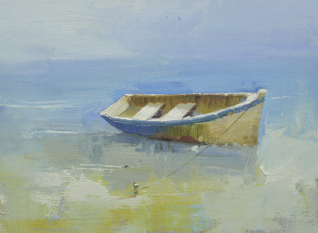 12x16 oil painting on canvas of boat on beach 22010537 image 0