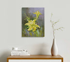 12x16 oil painting on canvas of yellow daylily flowers 22010552 image 1