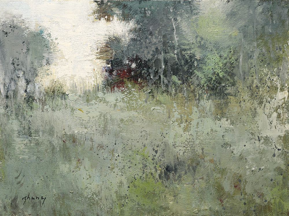 21701702 Modern landscape with woods, 12"x16", Giclee on canvas image 0