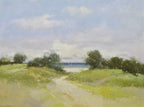 36x48 Modern oil painting of ocean view with path way 72071031 image 0