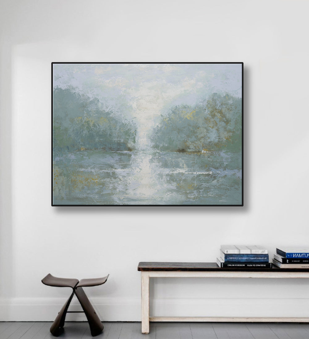 Studio art 36X48 large oil painting of marsh landscape S-81912301 image 1