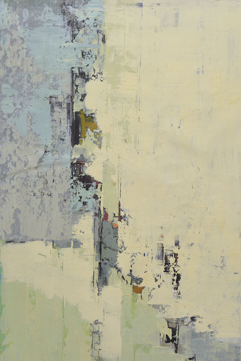 24x36 abstract oil painting on canvas with gray blue and yellow 41951217 image 0