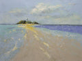 Studio art 36X48 largeoil painting of sandy beach S-81912701 image 0