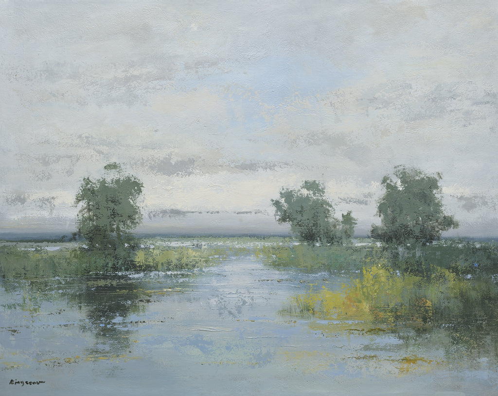 Giclee on Canvas-Modern River Landscape Artwork A150 image 0