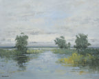 Giclee on Canvas-Modern River Landscape Artwork A150 image 0