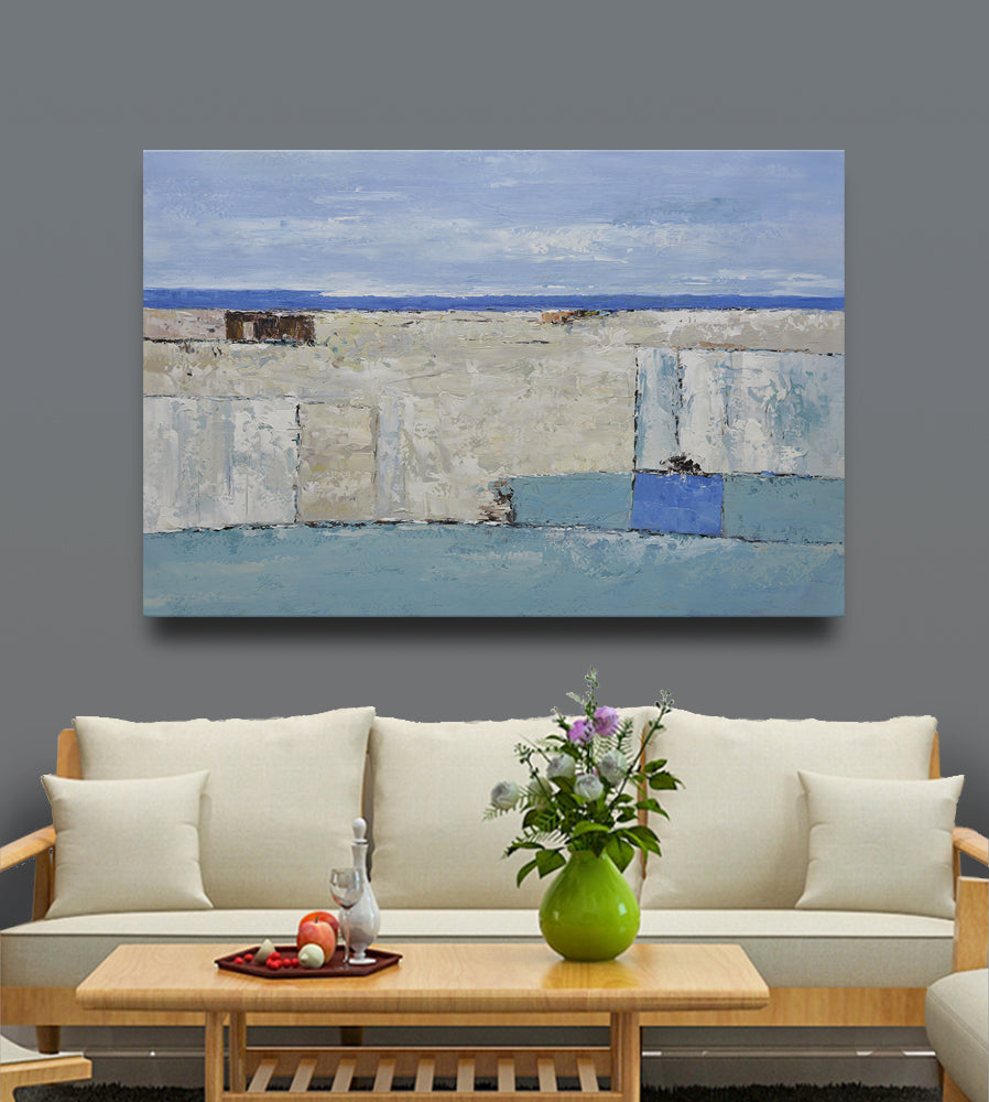 40x60 Large abstract landscape oil painting on canvas 918100821 image 1