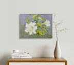 12x16 oil painting on canvas of white daylily flowers 22010521 image 1