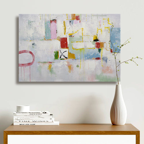 24x36 abstract oil painting on canvas with pinks 419101403 image 1
