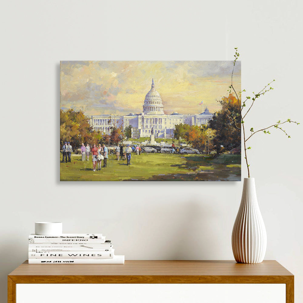 24x36 oil painting on canvas of Washington DC Capital building 413669 image 2