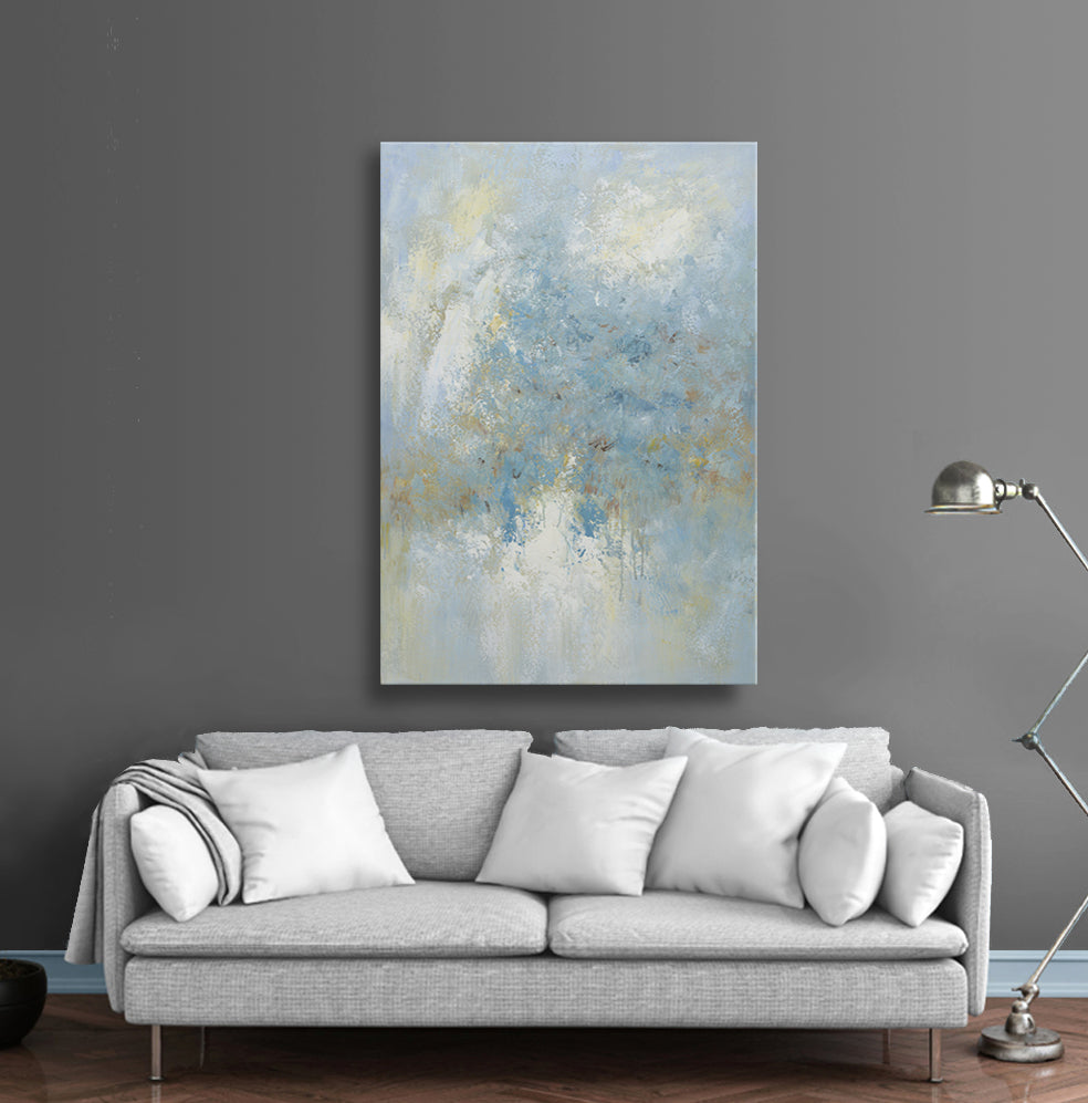 24x36 abstract oil painting on canvas with bluess 4196507 image 1