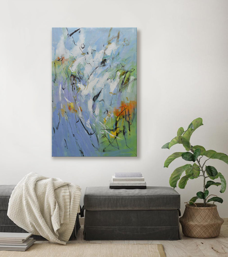 40x60 Large abstract oil painting on canvas 919100613 image 1