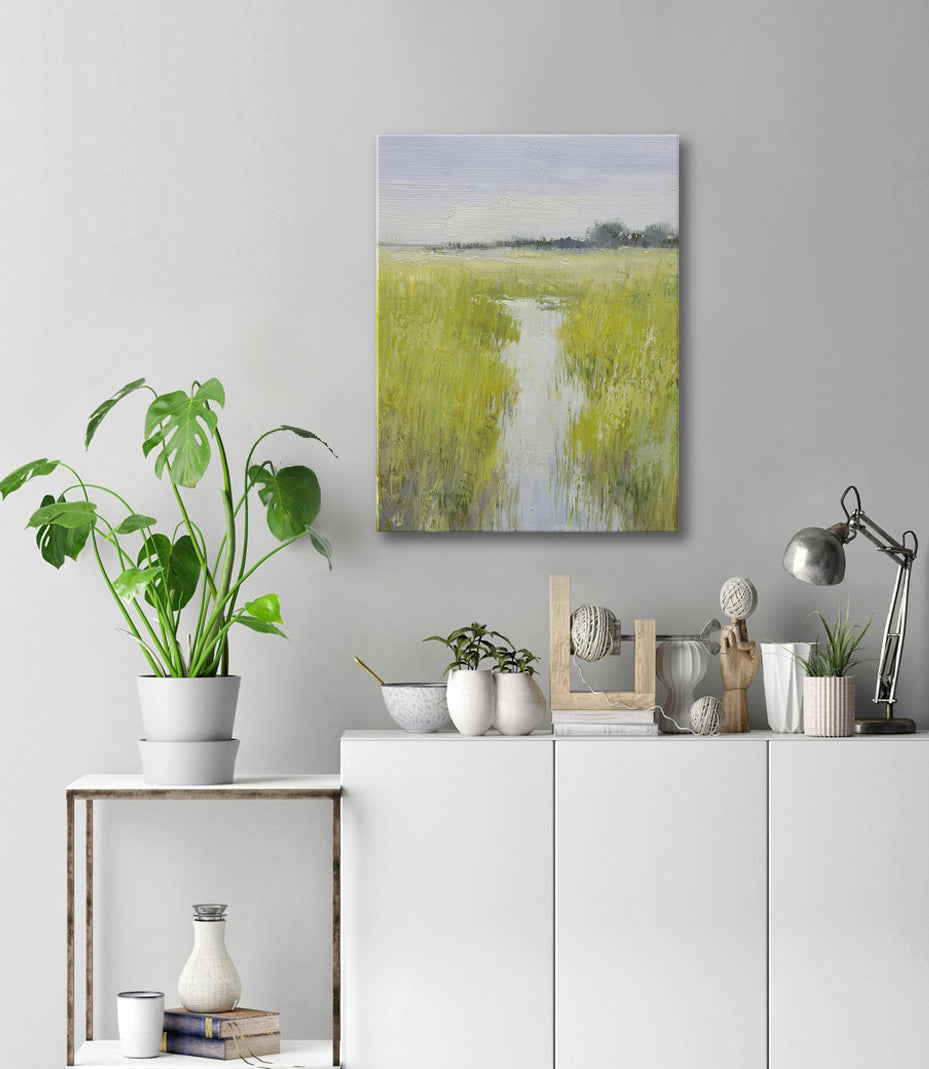 12x16 oil painting on canvas of marsh landscape 22010534 image 1