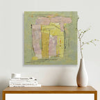 16x16 abstract oil painting on canvas with gold and yellow 22071002 image 1