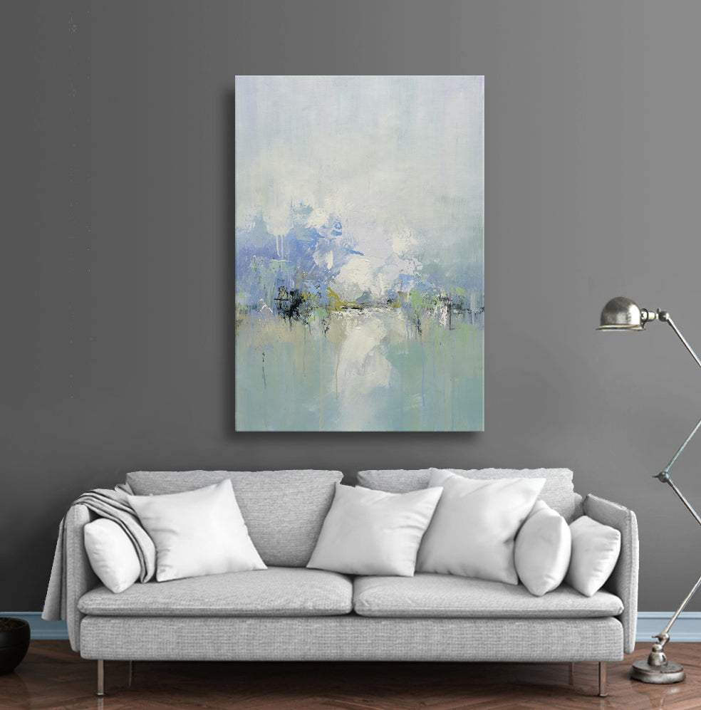 24x36 oil painting on canvas of modern landscape with woods 41972303 image 1
