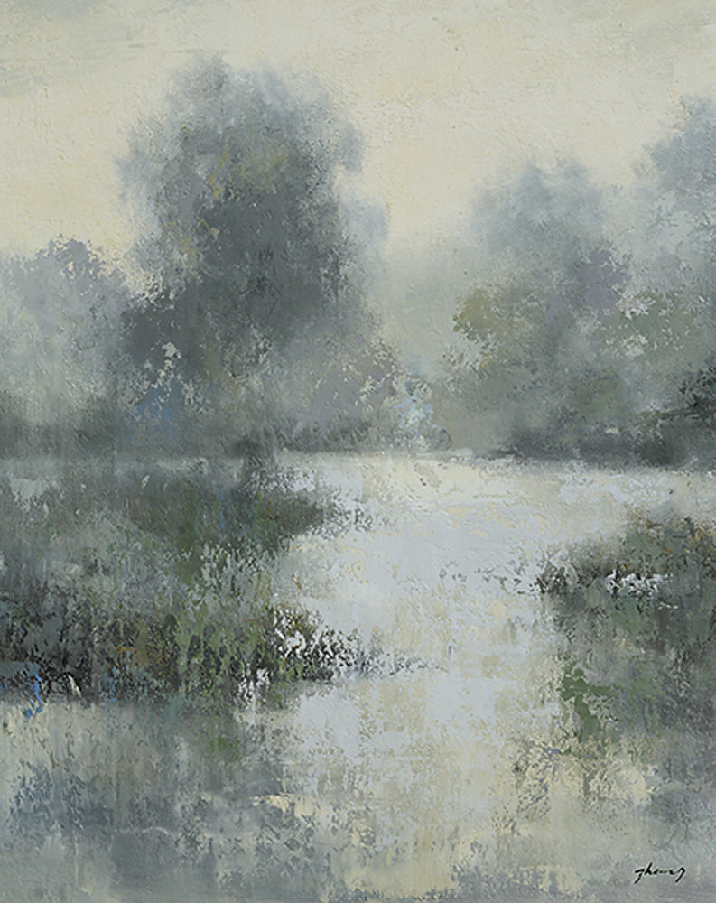 654141 Contemporary Grey Landscape, 40"x60" Giclee on Canvas image 0
