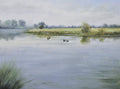 36x48  oil painting of peaceful lake view with ducks 72071033 image 0